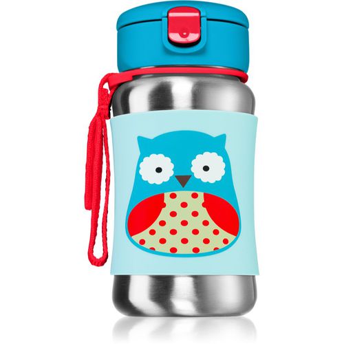 Zoo Straw Bottle botella de acero inoxidable para agua con pajita Owl 12 m+ 350 ml - Skip Hop - Modalova