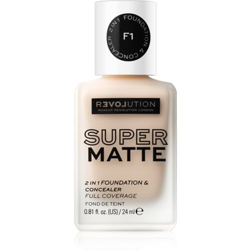 Super Matte Foundation fondotinta opacizzante lunga tenuta colore F1 24 ml - Revolution Relove - Modalova