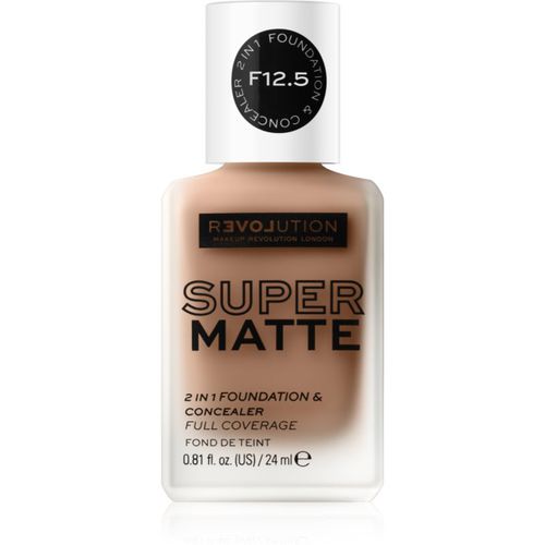 Super Matte Foundation fondotinta opacizzante lunga tenuta colore F12.5 24 ml - Revolution Relove - Modalova