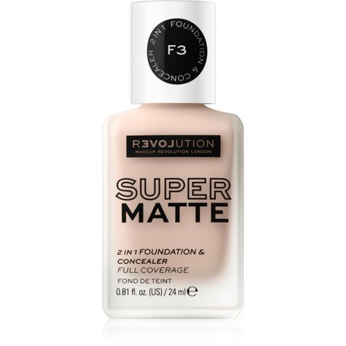 Super Matte Foundation fondotinta opacizzante lunga tenuta colore F3 24 ml - Revolution Relove - Modalova