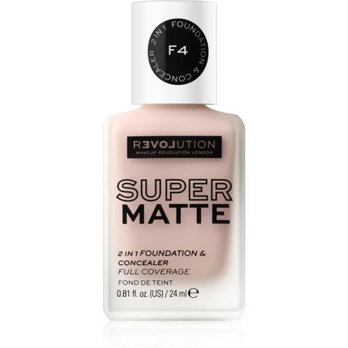 Super Matte Foundation fondotinta opacizzante lunga tenuta colore F4 24 ml - Revolution Relove - Modalova