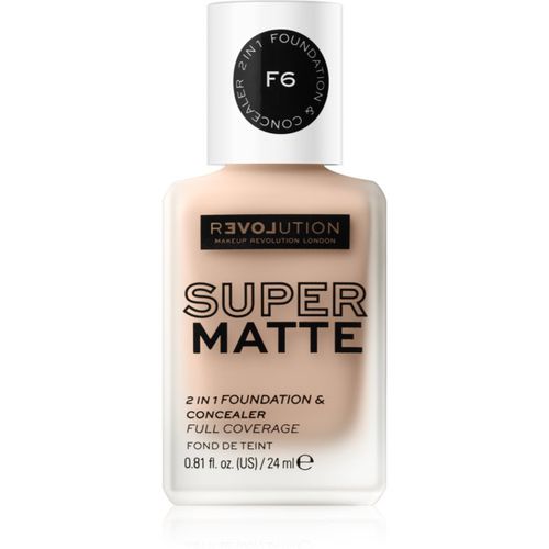 Super Matte Foundation maquillaje matificante de larga duración tono F6 24 ml - Revolution Relove - Modalova