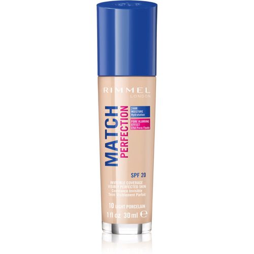 Match Perfection fondotinta liquido SPF 20 colore 010 Ligh Porcelain 30 ml - Rimmel - Modalova