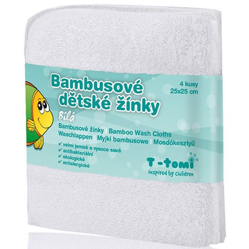 Bamboo Washcloth White guanto di spugna 25x25 cm 4 pz - T-Tomi - Modalova