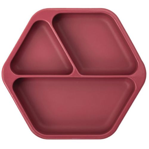 Silicone Plate plato con compartimentos Burgundy 6m+ 1 ud - Tiny Twinkle - Modalova