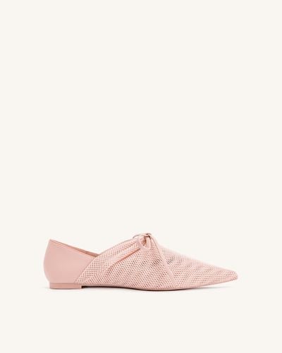 Scarpe da ballerina piatte in rete - Rosa Beige - JW PEI - Modalova