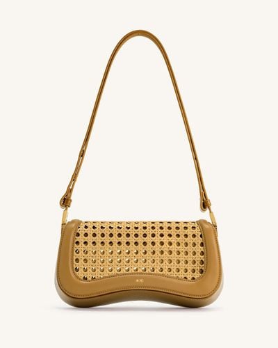 Borsa a tracolla intrecciata in finto bamboo Joy - Marrone - JW PEI - Modalova