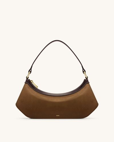 Lily Borsa a spalla in finto suede - Marrone scuro - JW PEI - Modalova