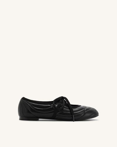 Erika Topstitching Lace-Up Ballerinas - Schwarz - JW PEI - Modalova