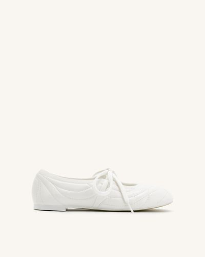 Erika Topstitching Lace-Up Ballerinas - Weiß - JW PEI - Modalova