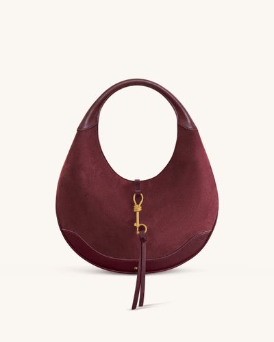 Colette Wildlederimitat Halbmond Hobo Bag - Deep Claret - JW PEI - Modalova