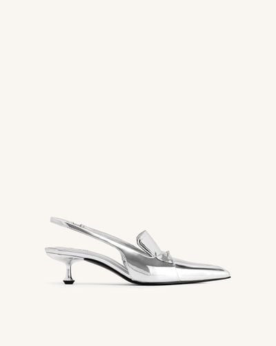 Carla Metallic Kitten Heel Pumps - Silber - JW PEI - Modalova