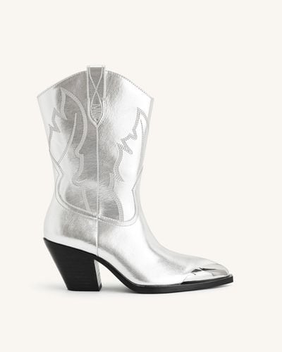 Riya Metallic Cowboy Stiefel - Silber - JW PEI - Modalova