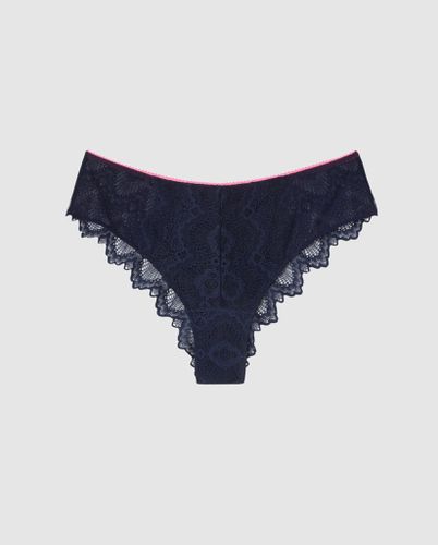 Lace Cheeky Navy Blue/Neon Pink - | Panties - Panties / Cheeky - Understatement - Modalova