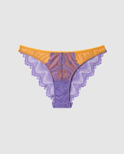 Lace Bikini Briefs Electric Lilac/Apricot | Panties - Panties / Bikini Briefs - Understatement - Modalova