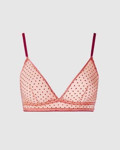 Mesh Triangle Bralette Pale Pink/Burgundy | Bralettes - Bralettes / Triangle Bralette - Understatement - Modalova