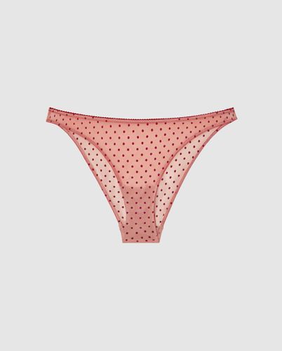 Mesh Bikini Briefs Pale Pink/Burgundy | Panties - Panties / Bikini Briefs - Understatement - Modalova