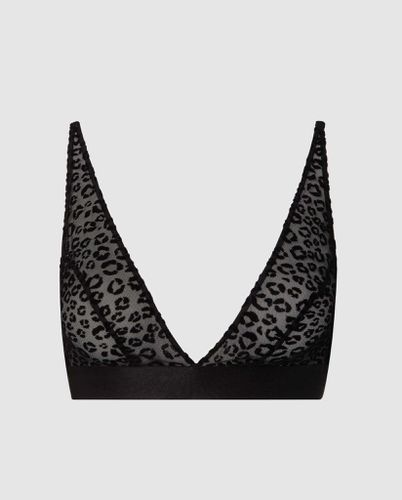 Mesh Plunge Bralette Black Leopard - Understatement - Modalova