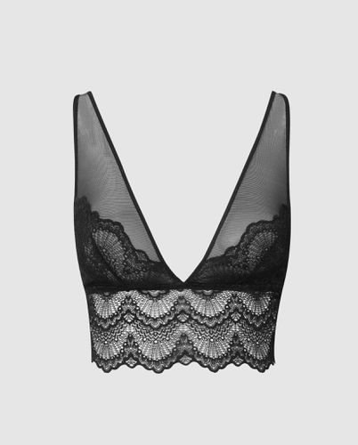 Lace Mesh Plunge Bralette Top | Bralettes - Bralettes / Plunge Bralette Top - Understatement - Modalova