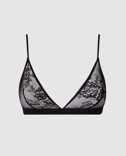 Floral Lace Satin Triangle Bralette - | Bralettes - Bralettes / Triangle Bralette - Understatement - Modalova