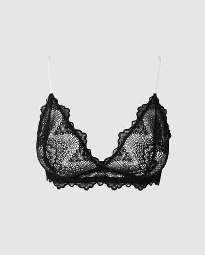 Lace Triangle Bralette Black/White - | Bralettes - Bralettes / Triangle Bralette - Understatement - Modalova