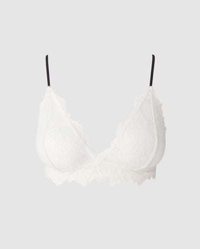 Lace Triangle Bralette White/Black - | Panties - Bralettes / Triangle Bralette - Understatement - Modalova