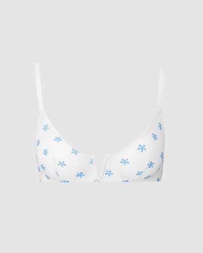 Mesh V-Balconette Cream/Baby Blue | Bralettes - Bralettes / Balconette - Polyester - Understatement - Modalova