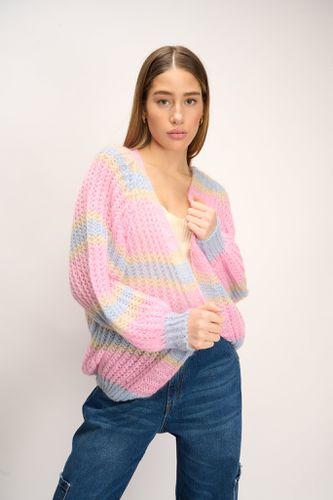 Vera Knit Cardigan Pink Blue Mix - Noella - Modalova