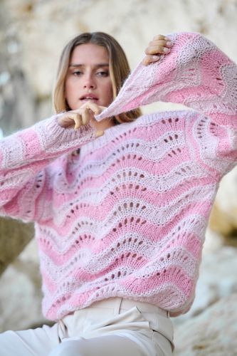 Panama Knit Jumper Rose/Cream - Noella - Modalova