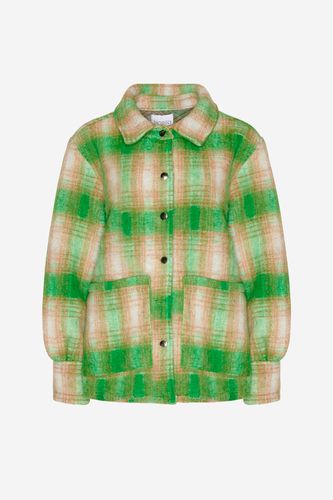 Viksa Brushed Jacket Wool Clear Green Checks - Noella - Modalova