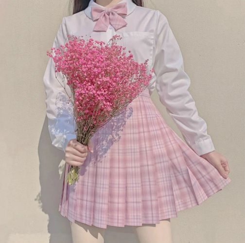 School Uniform Pink Plaid Skirts - musthaveskirts - Modalova