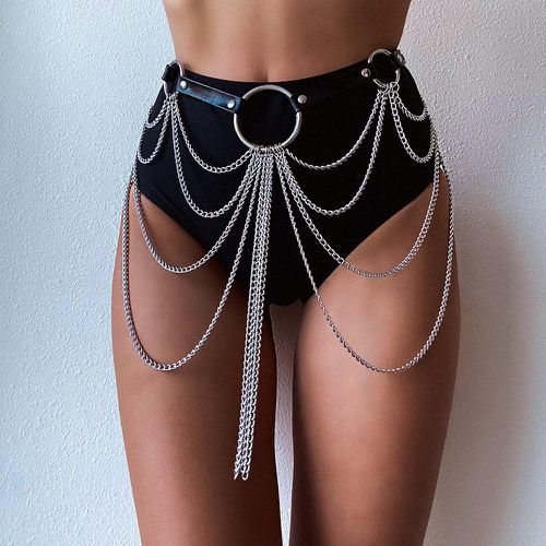 Layered Leather Body Chain Belt - musthaveskirts - Modalova