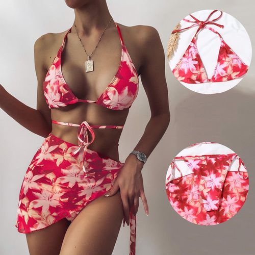 Swimwear Beach Skirt 3 Piece Bikini Set - musthaveskirts - Modalova