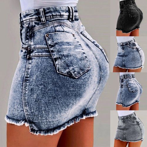 Summer Jeans Short Skirt - musthaveskirts - Modalova