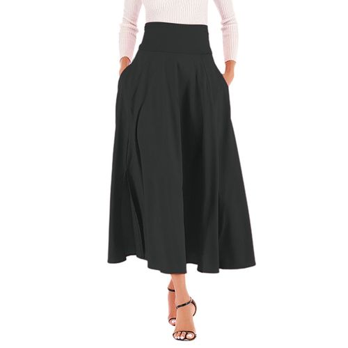 Lace Up Bow Slit Long Maxi Skirt With Pockets - musthaveskirts - Modalova