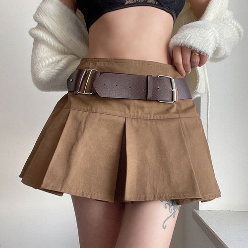 High Waist Pleated Casual Skirt - musthaveskirts - Modalova
