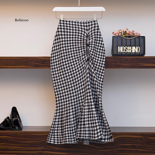 Long Knitted Irregular Skirt - musthaveskirts - Modalova