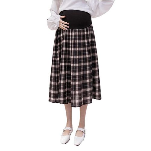 Summer Long Plaid Skirts For Pregnancy - musthaveskirts - Modalova