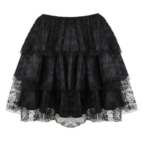 Floral Lace Skirt Multilayer Mesh Tulle Pleated Skirt - musthaveskirts - Modalova