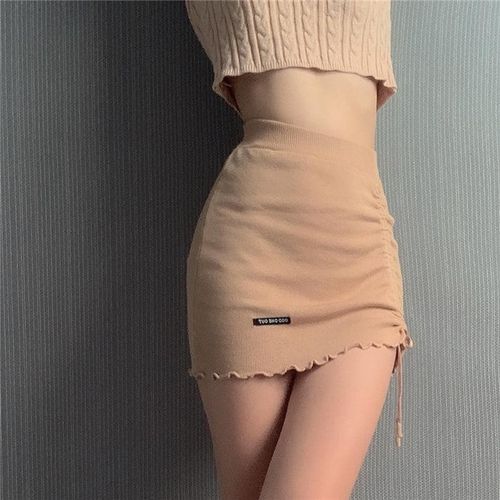 High Waist Drawstring Mini Skirt - musthaveskirts - Modalova