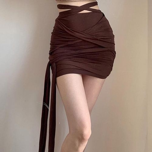 Half-Length Skirt Female Cross Strap - musthaveskirts - Modalova