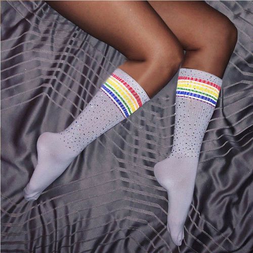 Rainbow Casual Warm Long Stockings - musthaveskirts - Modalova
