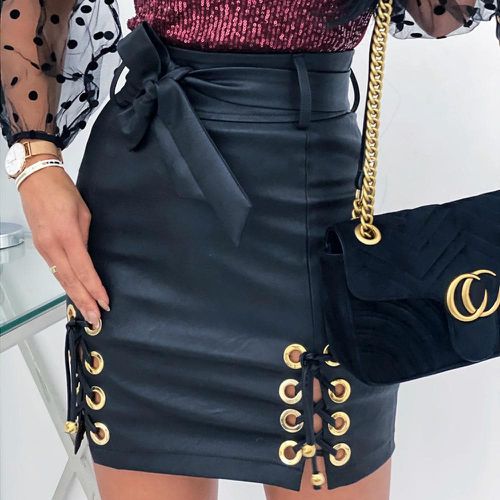 Women's PU Leather Pencil Skirt - musthaveskirts - Modalova