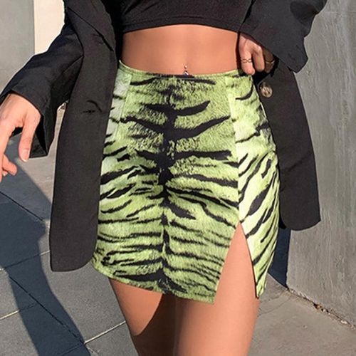 Tiger Pattern Printing Short Skirt - musthaveskirts - Modalova