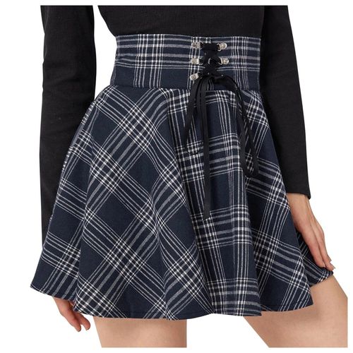 Vintage Checkered Women Gothic Skirt - musthaveskirts - Modalova