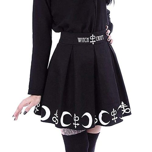 Witchcraft Moon Magic Spell Pleated Mini Skirt - musthaveskirts - Modalova