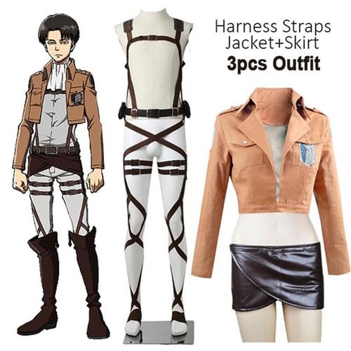 Anime Attack on Titan Jacket & Leather Skirt - musthaveskirts - Modalova