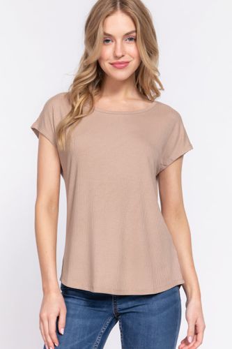 Short Dolman Slv Rib Knit Top - KandyKouture - Modalova