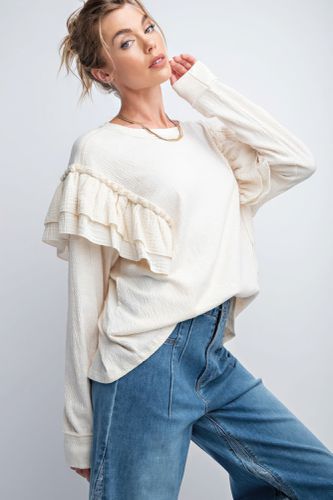 Double Ruffle Sleeves Top - KandyKouture - Modalova