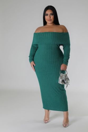 Off Shoulders Stretch Dress - KandyKouture - Modalova